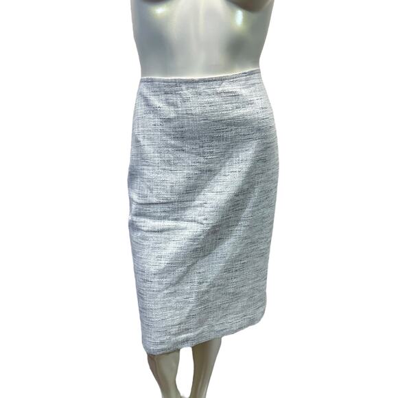 NWT Ann Taylor White & Blue Woven Skirt, Size 12 – Workwear or Casual Summer - Picture 2 of 9